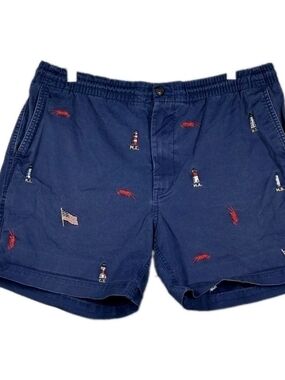 Polo Ralph Lauren Shorts Men's XL Bedford Chino Classic Fit All Over Print flags